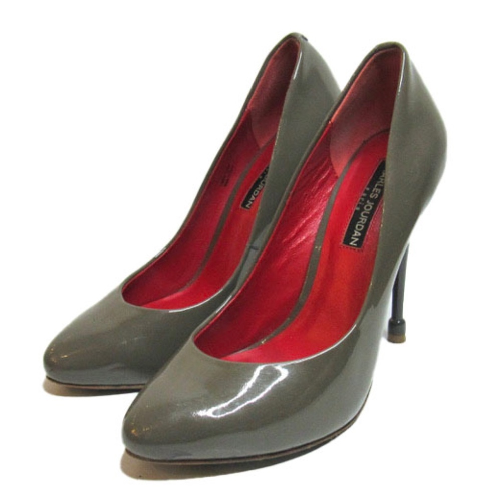 Charles Jourdan Gray Leather Elton Stiletto Heels